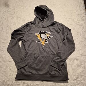 NHL Pittsburgh Penguins youth Large or 14/16 gray embroidered hoodie VGUC